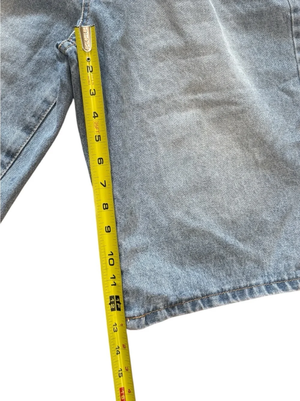 Witty Fox 90s Baggy Dad Jorts Light Wash Denim Streetwear 9/29